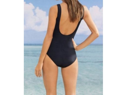 B.P.C kostium jednoczęściowy czarno-turkusowy 46.