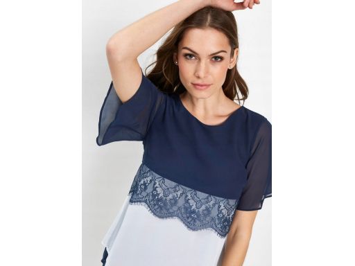 B.P.C bluzka szyfonowa dwuwarstwowa z koronką ^52