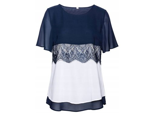 B.P.C bluzka szyfonowa dwuwarstwowa z koronką ^52