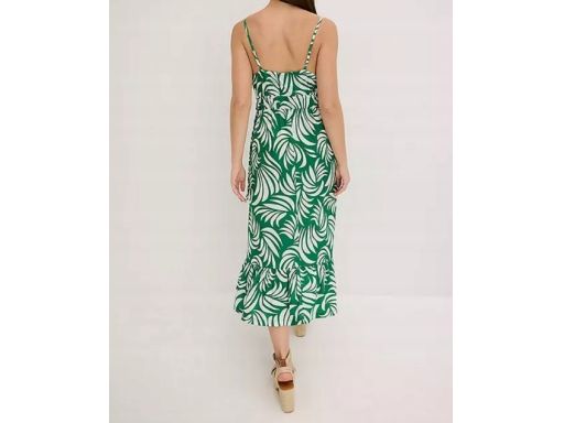 B.P.C sukienka midi z wiskozy na ramiączka we wzory 44/46.
