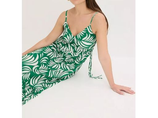 B.P.C sukienka midi z wiskozy na ramiączka we wzory 44/46.