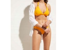 B.P.C bikini żółte z wiązaniem na szyi 44.