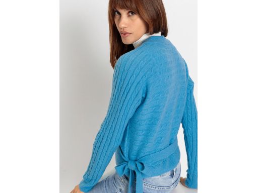 B.P.C niebieski krótki kopertowy sweter ^48/50