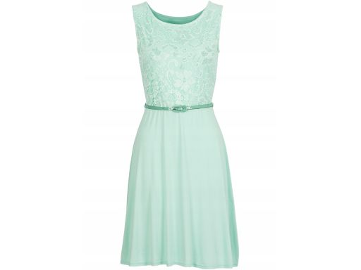 B.P.C Sukienka jasno-zielona z koronką 36/38.