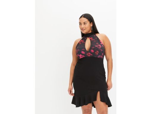 B.P.C ołówkowa czarna sukienka z dekoltem halter r.36/38