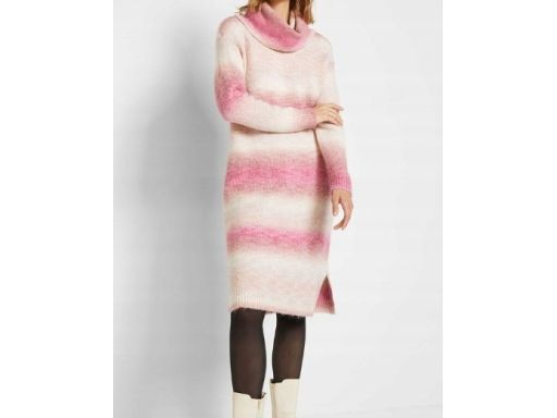 B.P.C sukienka dzianinowa różowa z golfem r.40/42