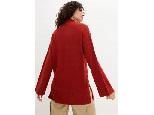 B.P.C bordowy sweter z kołnierzykiem ^44/46