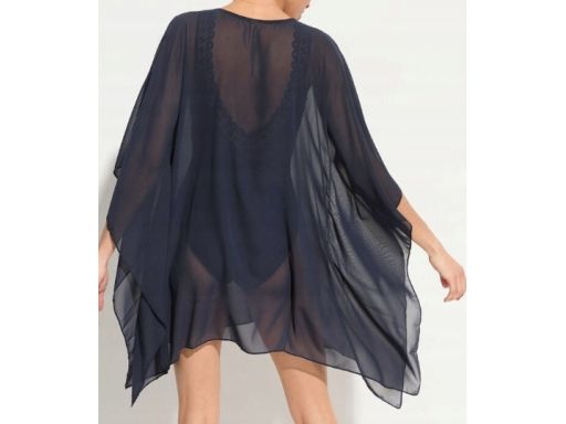 B.P.C granatowa szyfonowa tunika plażowa z kamieniami ^48/50