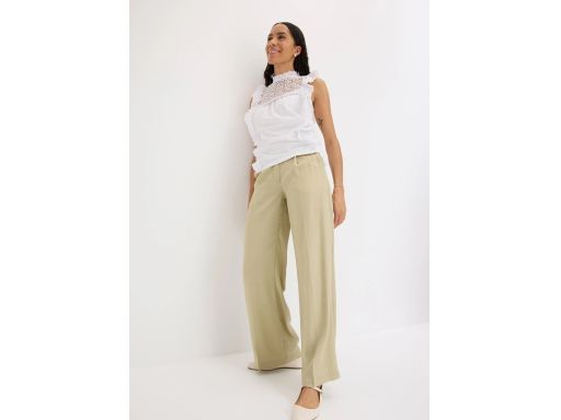 B.P.C top biały z ażurową koronką bawełniany 48/50.