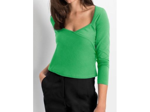 B.P.C bluzka zielona kopertowa ^32/34