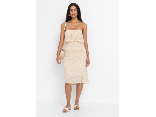 B.P.C sukienka dzianinowa z ażurowym z odkrytymi ramionami ^36/38