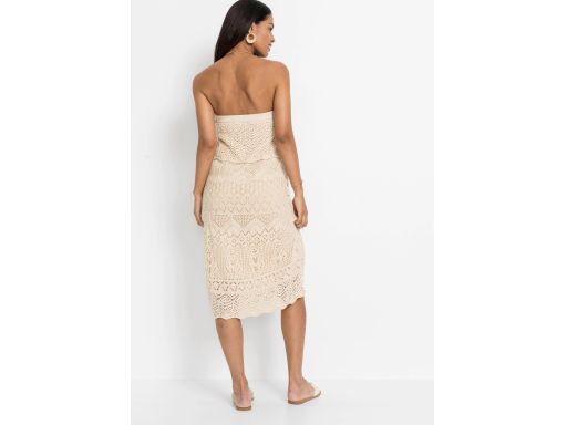 B.P.C sukienka dzianinowa z ażurowym z odkrytymi ramionami ^36/38