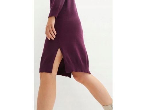 B.P.C sukienka dzianinowa jagodowa 40/42.