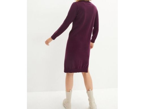 B.P.C sukienka dzianinowa jagodowa 40/42.