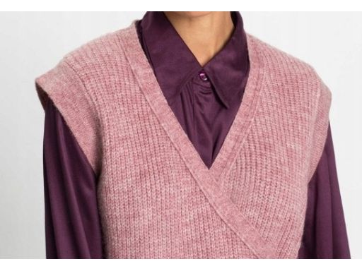 B.P.C kamizelka dzianinowa damska kopertowa z wiązaniem 36/38.