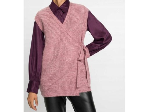 B.P.C kamizelka dzianinowa damska kopertowa z wiązaniem 36/38.