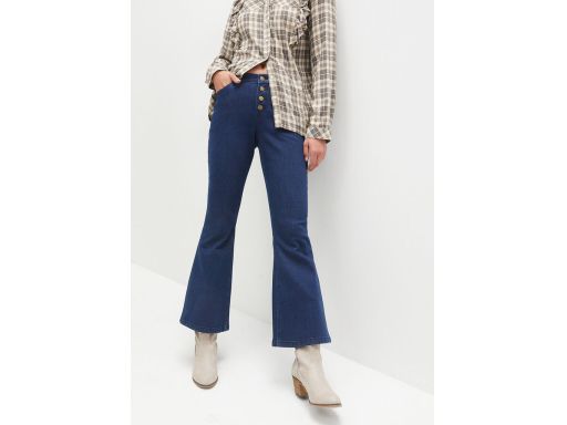 B.P.C ciemne jeansy bootcut 7/8 r.48