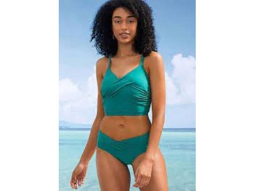 B.P.C bikini krótki top + figi butelkowa zieleń^38