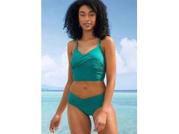 B.P.C bikini krótki top + figi butelkowa zieleń^38
