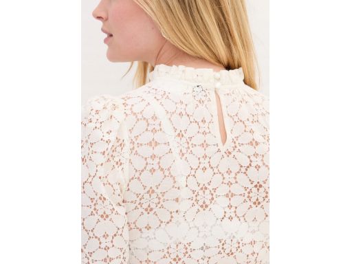 B.P.C damska bluzka koronkowa w stylu ludowym ecru r.52