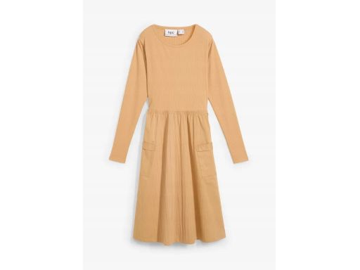 B.P.C sukienka beżowa z różnych materiałów midi r.46