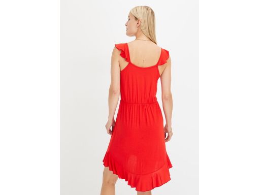 B.P.C czerwona sukienka asymetryczna falbanki r.44/46