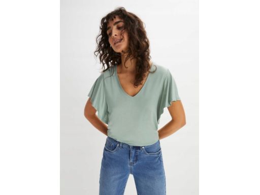 B.P.C t-shirt falbanki szałwiowy ^40/42