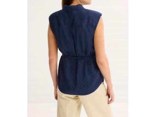 B.P.C top granatowy w satynowe groszki r.42