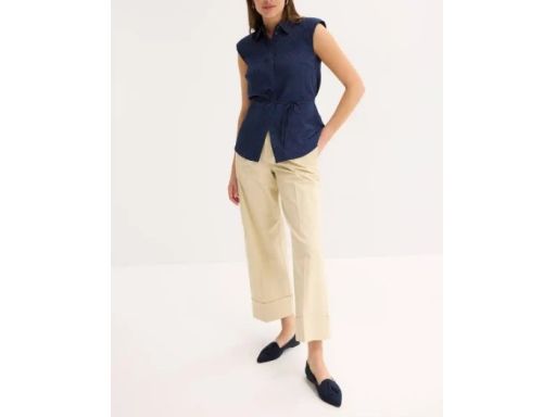 B.P.C top granatowy w satynowe groszki r.42