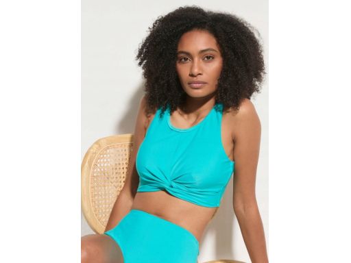 B.P.C bikini bustier turkus szmaragdowy z figami wysoki stan ^44