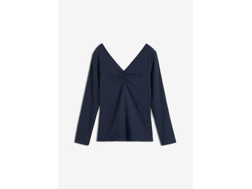 B.P.C granatowa bluzka z koronką w dekolcie r.36/38