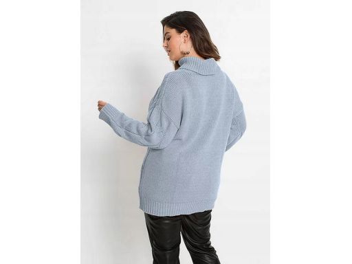 B.P.C sweter z golfem niebieski w warkocze 44/46.