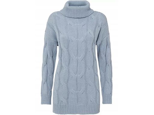 B.P.C sweter z golfem niebieski w warkocze 44/46.
