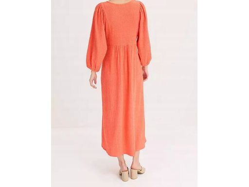 B.P.C koralowa sukienka długa z krepy ^52/54