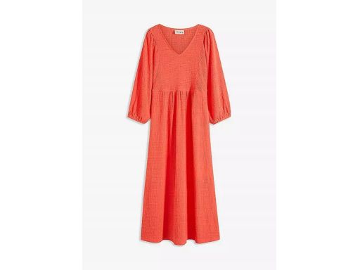 B.P.C koralowa sukienka długa z krepy ^52/54
