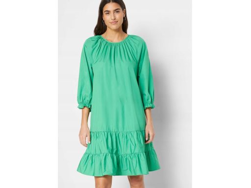 B.P.C bawełniana sukienka zielona z falbanami ^46