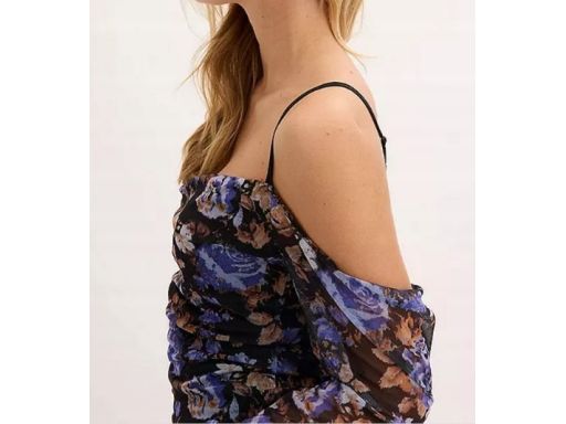 B.P.C bluzka siateczkowa w kwiaty z odkrytymi ramionami ^36/38