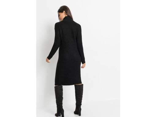 B.P.C sukienka dzianinowa czarna ze stójką z zamkiem 40/42.