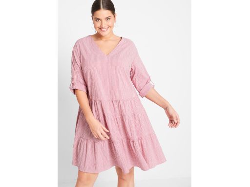 B.P.C. sukienka tunikowa w paski czerwona ^46