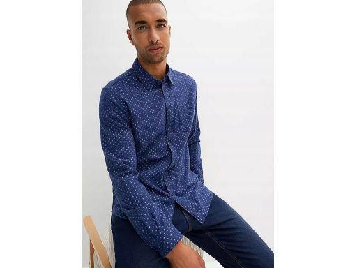 B.P.C męska koszula granatowa we wzorek 47/48.