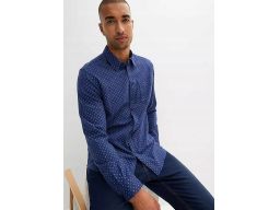 B.P.C męska koszula granatowa we wzorek 47/48.