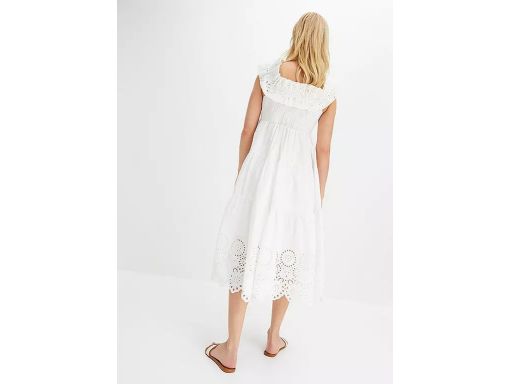 B.P.C sukienka midi z falbankami ażurowy haft r.44