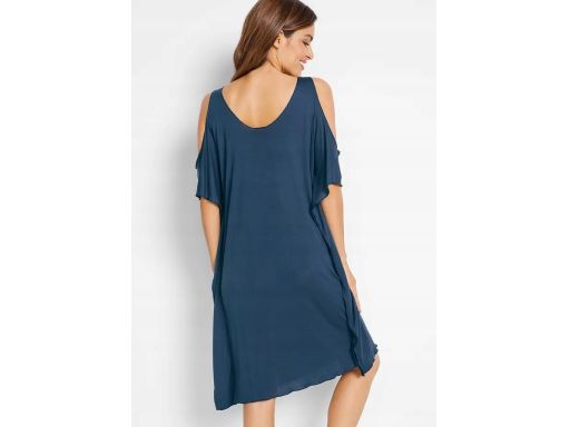 B.P.C sukienka plażowa granatowa z nadrukiem z wycięciami r.40/42