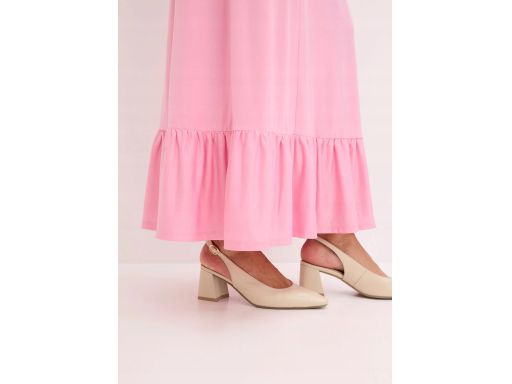 B.P.C długa sukienka różowa z falbanką r.36/38