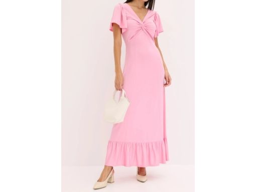 B.P.C długa sukienka różowa z falbanką r.36/38