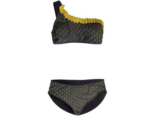 B.P.C bikini bandeau czarno-złote na jedno ramię Premium ^50