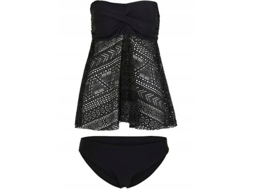 B.P.C czarne tankini zwiewne ażurowe 38.