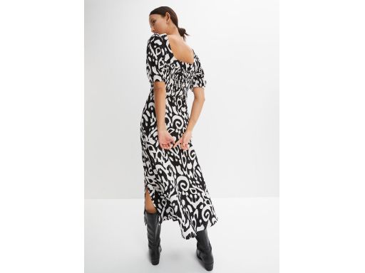 B.P.C midi sukienka biało-czarna z krepy 44/46.