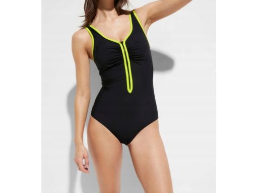 B.P.C kostium jednoczęściowy czarny z neonowym wykończeniem 54.