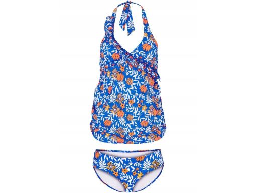 B.P.C tankini ciążowe niebiesko pomarańczowe w kwiaty r.42